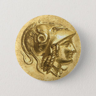 Ancient Athena Coin Button