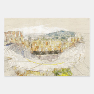 Ancient Athens Theatre Wrapping Paper - Sehenswürd Geschenkpapier Set