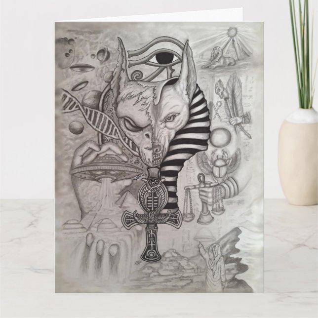 Ancient Außerirdischen , Anubis Dankeskarte (Vorderseite)