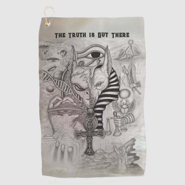 Ancient Außerirdischen , Anubis Golfhandtuch (Vorderseite)