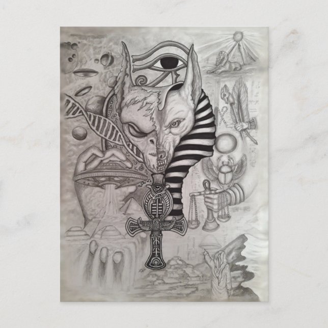 Ancient Außerirdischen , Anubis Postkarte (Vorderseite)