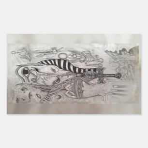 Ancient Außerirdischen , Anubis Rechteckiger Aufkleber