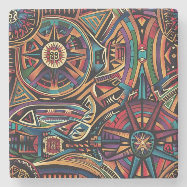 Ancient Blue "Chronicle of the Ancients" Marmor Co Steinuntersetzer (Vorderseite)