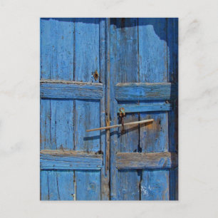 Ancient Blue Weathered Doorway Urbex Postkarte