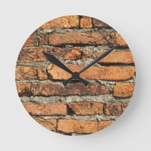 Ancient Brick Wall Runde Wanduhr