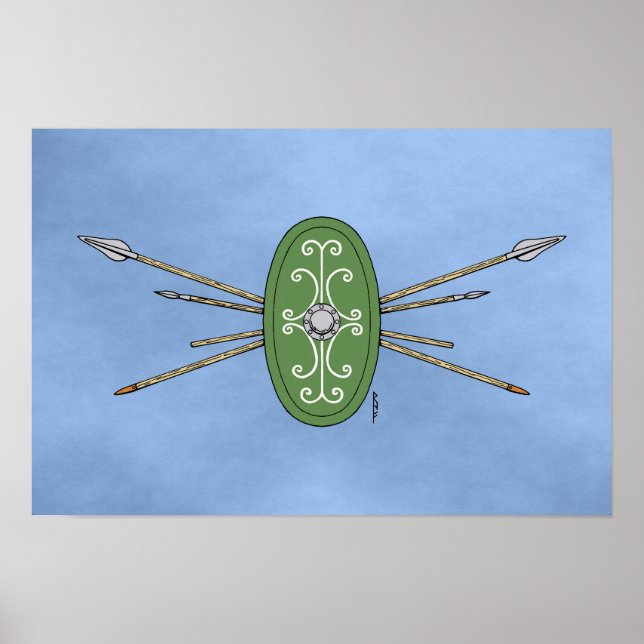 Ancient Celtic Shield and Spears Poster (Vorne)