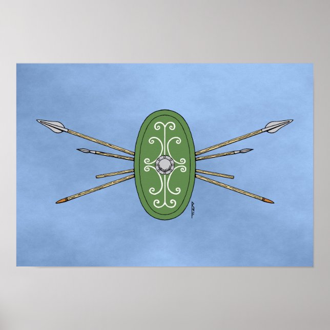 Ancient Celtic Shield and Spears Poster (Vorne)