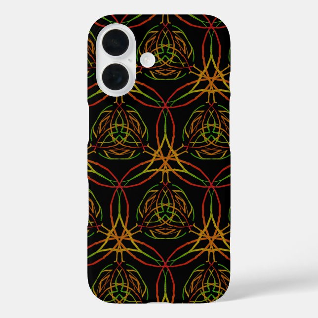 Ancient Celtic Style Thin Hammered Metal Lines iPhone 16 Hülle (Rückseite)