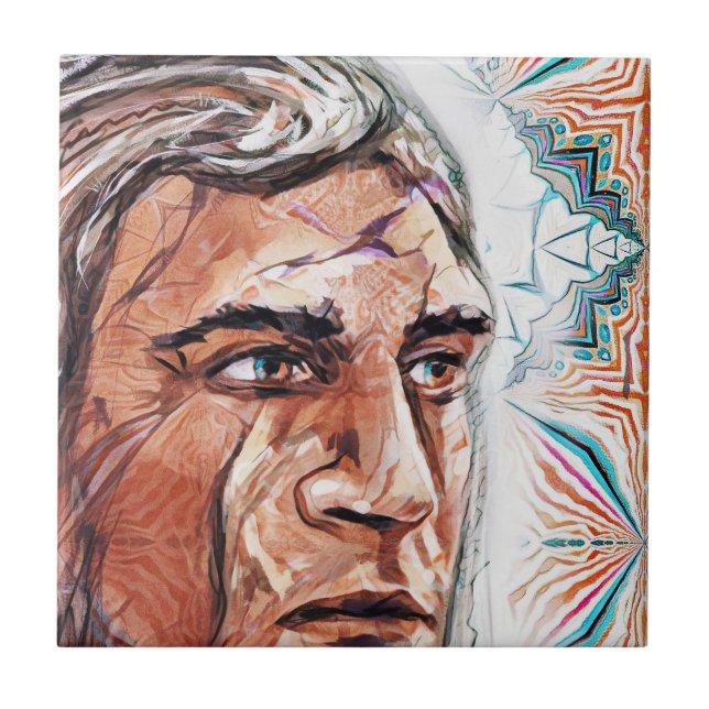 Ancient chieftan und Fraktal Muster Fliese (Vorderseite)