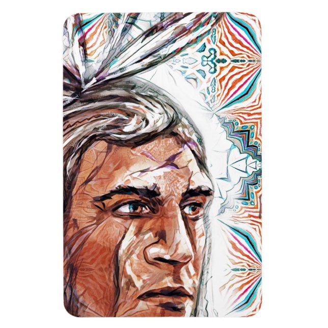 Ancient chieftan und Fraktal Muster Magnet (Vertikal)