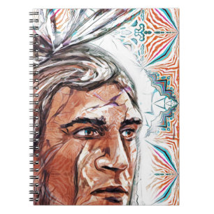 Ancient chieftan und Fraktal Muster Notizblock