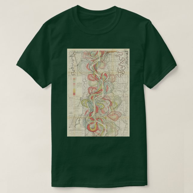 Ancient Courses Mississippi River Meander Belt Pla T-Shirt (Design vorne)