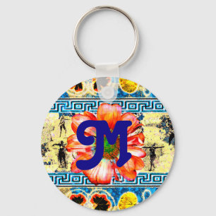 Ancient Dancewith daisy and monogram Schlüsselanhänger