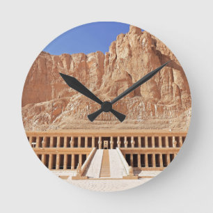 Ancient Egypt Hatshepsut Deir Bahri Temple Luxor Runde Wanduhr