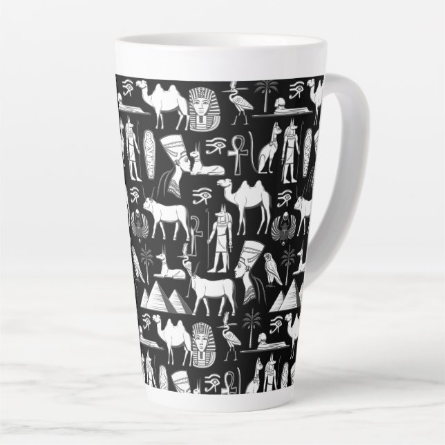 Ancient Egypt Hieroglyphic Symbol Pattern      Milchtasse (Rechte Ecke)