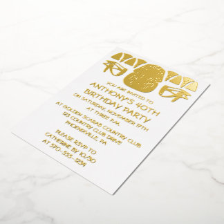 Ancient Egypt King Tut Themed Custom Party Folieneinladung