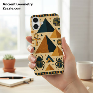 Ancient Egypt Mystique Geometric Papyrus iPhone 16 Plus Hülle
