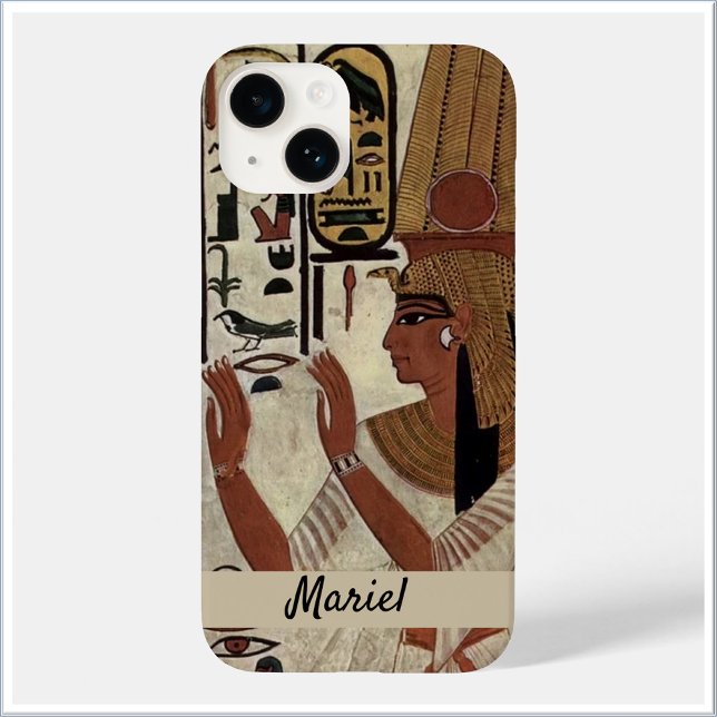 Ancient Egypt Queen in Black and Beige Case-Mate iPhone 14 Hülle (Von Creator hochgeladen)