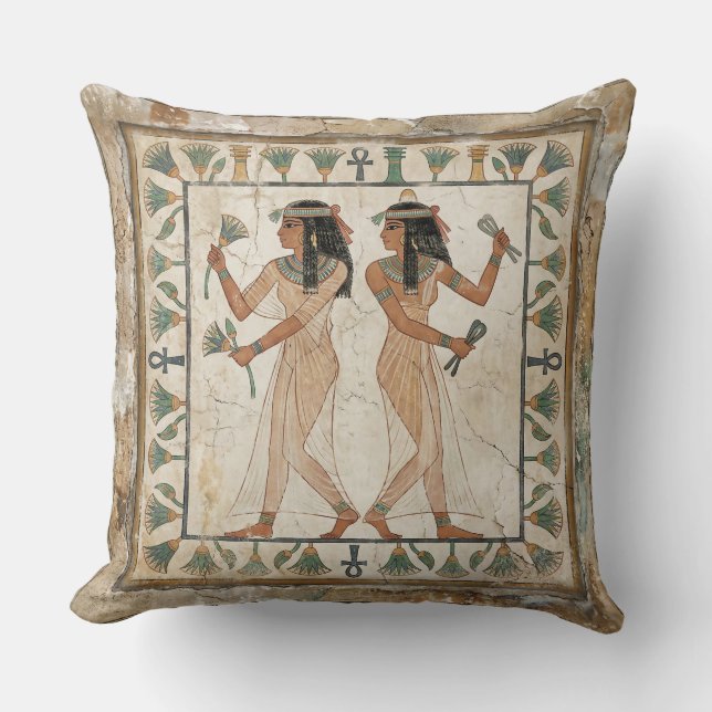 Ancient Egyptian Dancers Fresco Kissen (Vorderseite)