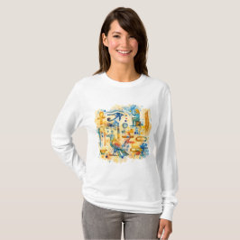 Ancient Egyptian Hieroglyphs Eye of Horus & Ankh T-Shirt