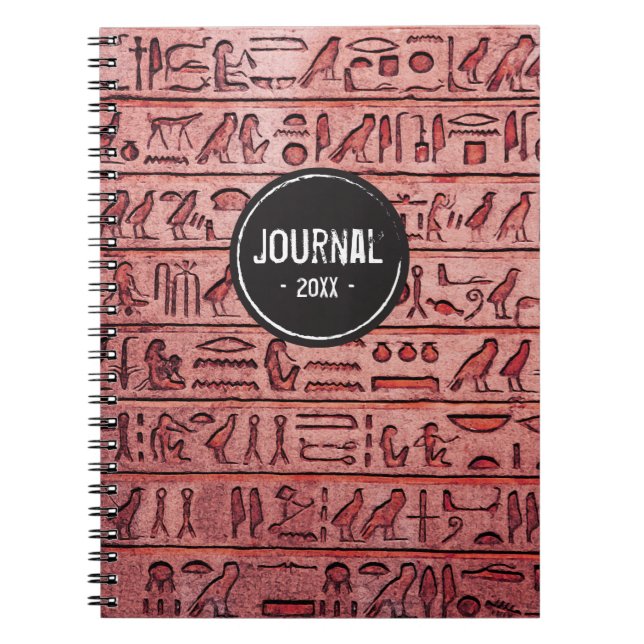 Ancient Egyptian Hieroglyphs - Red Notebook Notizblock (Vorderseite)