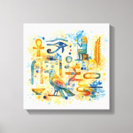 Ancient Egyptian Hieroglyphs Sacred Symbols Leinwanddruck