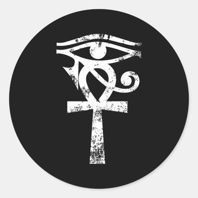 Ancient Egyptian Horus Eye Ankh Egypt Archaeologis Runder Aufkleber (Vorderseite)