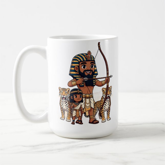 Ancient Egyptian Hunt with Leopards Kaffeetasse (Links)