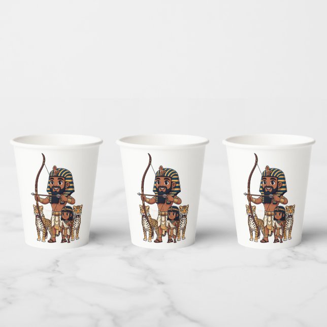 Ancient Egyptian Hunt with Leopards Pappbecher (Multi)