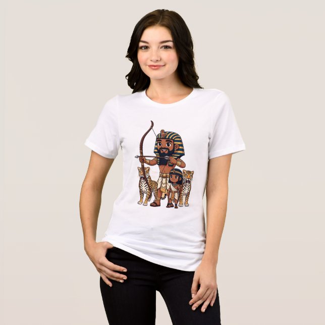 Ancient Egyptian Hunt with Leopards Tri-Blend Shirt (Vorderseite voll)