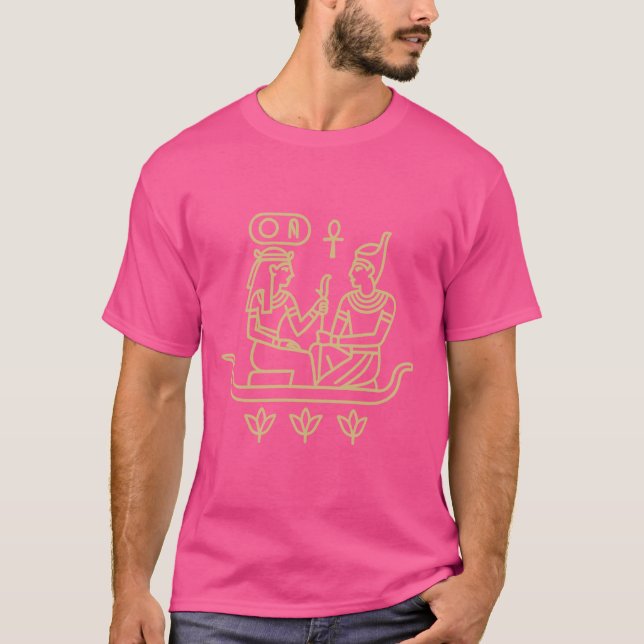 Ancient Egyptian Pharaoh & Goddess Golden Glow Des T-Shirt (Vorderseite)