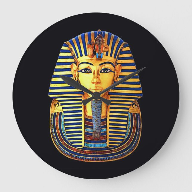 Ancient Egyptian Pharaoh King Tutankhamun Große Wanduhr (Vorderseite)