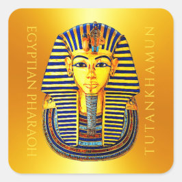 Ancient Egyptian Pharaoh Tutankhamun Gold Mask Quadratischer Aufkleber
