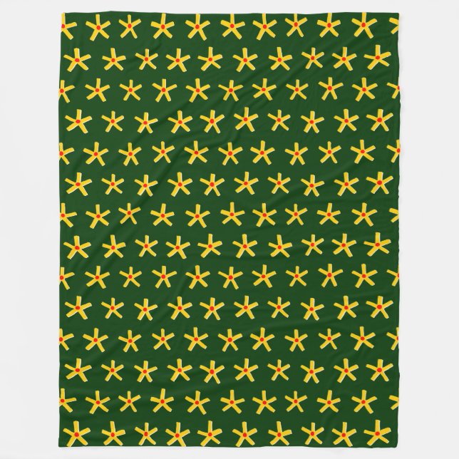 Ancient Egyptian Style Star Pattern V2 - Dk Green Fleecedecke (Vorderseite)