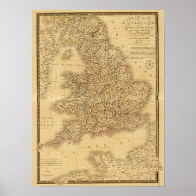 Ancient English Map Poster (Vorne)