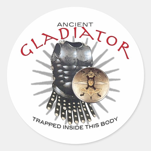 Ancient Gladiator Runder Aufkleber (Vorderseite)