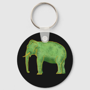 Ancient Gold und Jade Elephant Schlüsselanhänger