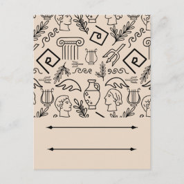 Ancient Greece Line Art Pattern Postkarte