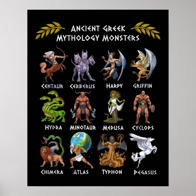 Ancient Greek Mythology Monsters Poster (Vorne)