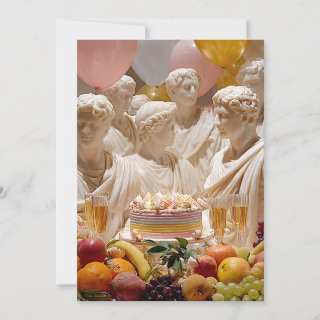 Ancient Greek Statue “Another Year Older” Einladung (Vorderseite)