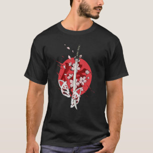 Ancient Japanisch Samurai Katana Sword Cherry Blos T-Shirt