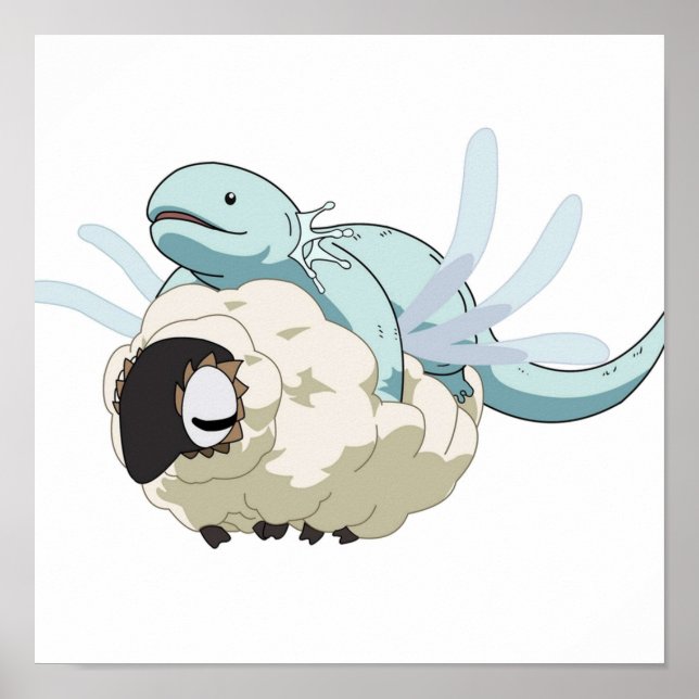 Ancient Magus Bride Axolotl and Sheep Poster (Vorne)