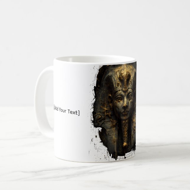 Ancient Malice Egyptian Pharaoh Black Gold Kaffeetasse (Vorderseite Links)