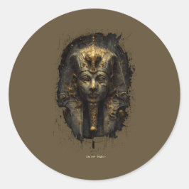Ancient Malice Egyptian Pharaoh Black Runder Aufkleber