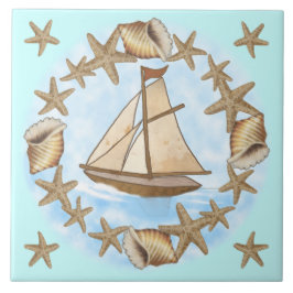 Ancient Mariner Segelboot Tile Fliese