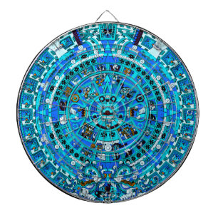Ancient Maya Dartboard - Maya Aztec Kalender Kunst Dartscheibe