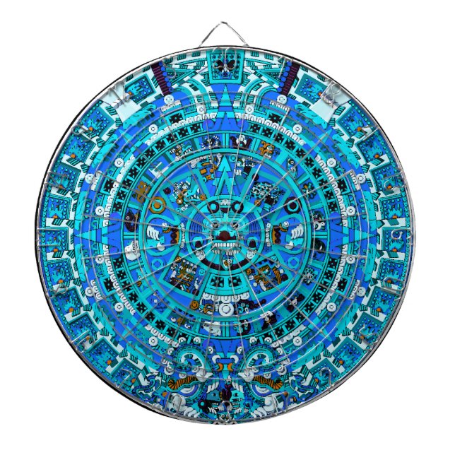 Ancient Maya Dartboard - Maya Aztec Kalender Kunst Dartscheibe (vorne)