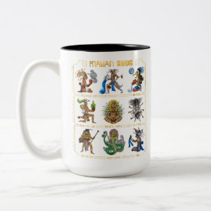 Ancient Mayan Gods Zweifarbige Tasse