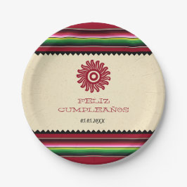 Ancient mexikanische Sun Serape Cinco de Mayo Part Pappteller