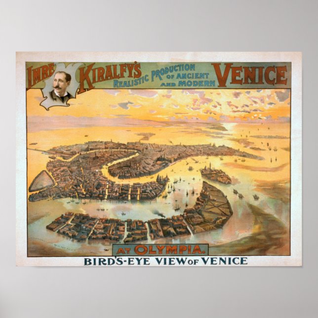Ancient & Modern Venice at Olympia Aerial View Poster (Vorne)